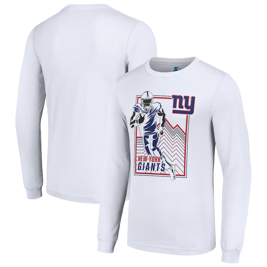 Men New York Giants white 2024 NFL Long sleeve T Shirts->nfl t-shirts->Sports Accessory